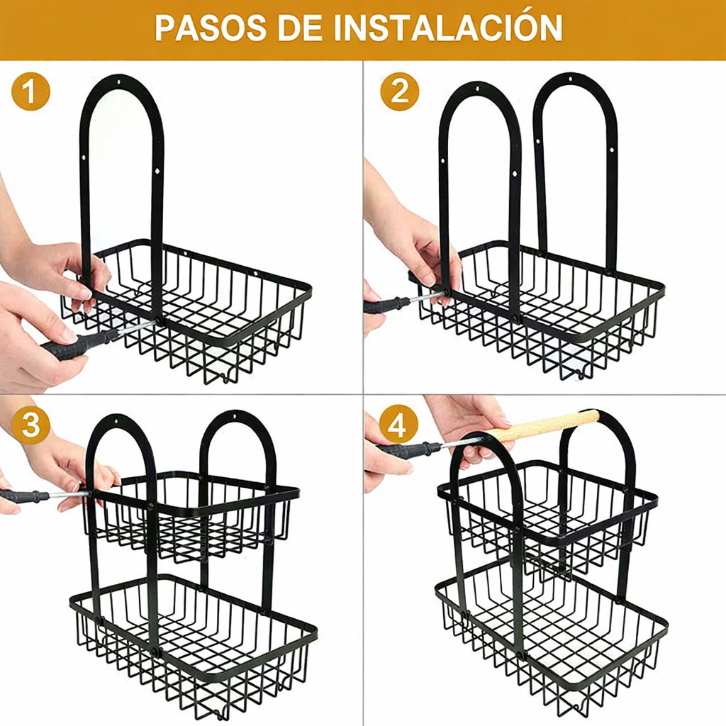 Frutero de 2 niveles con asa