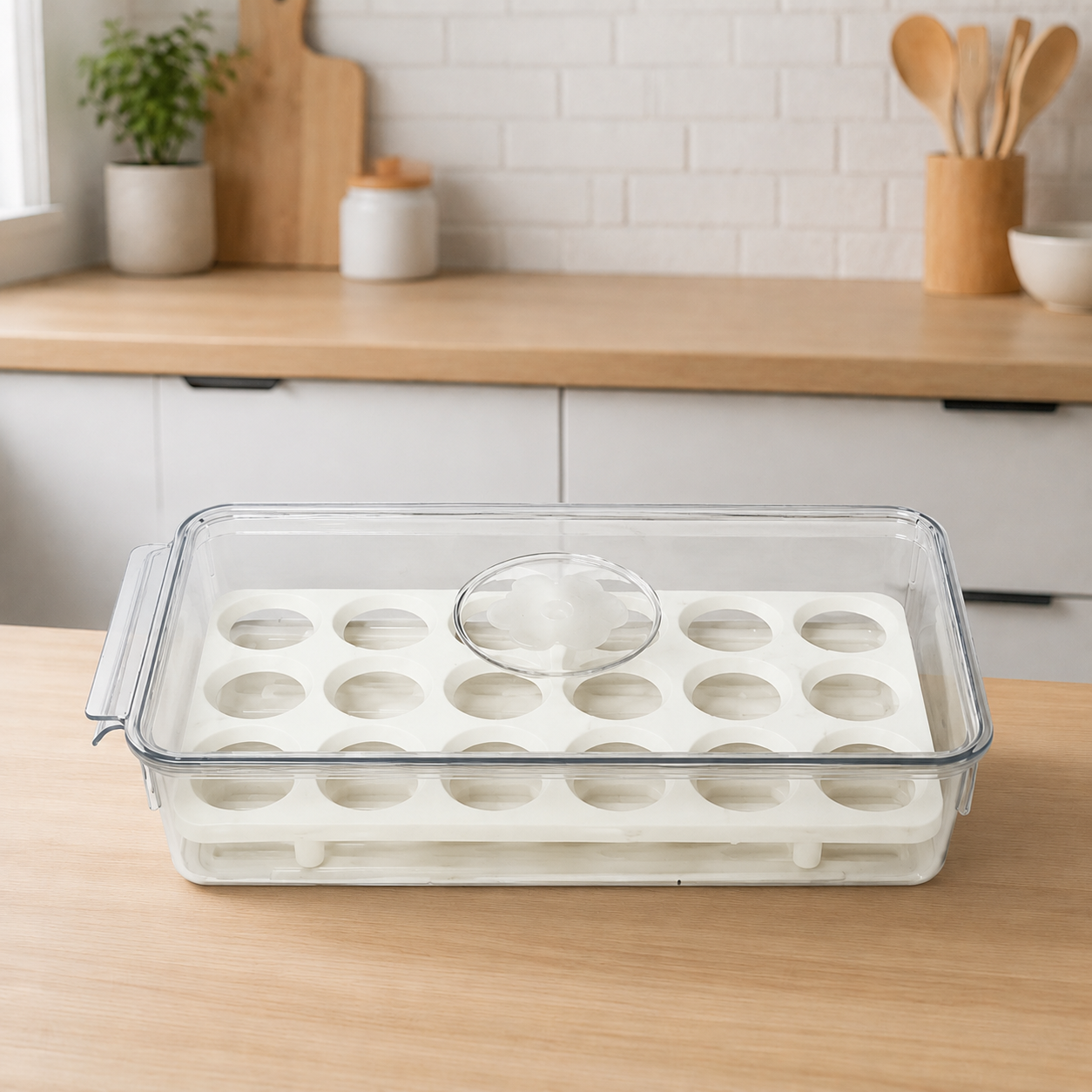 Organizador de huevos con tapa