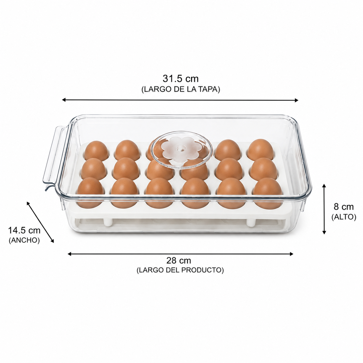 Organizador de huevos con tapa