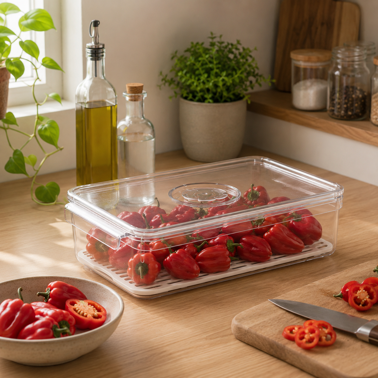 Organizador con tapa transparente