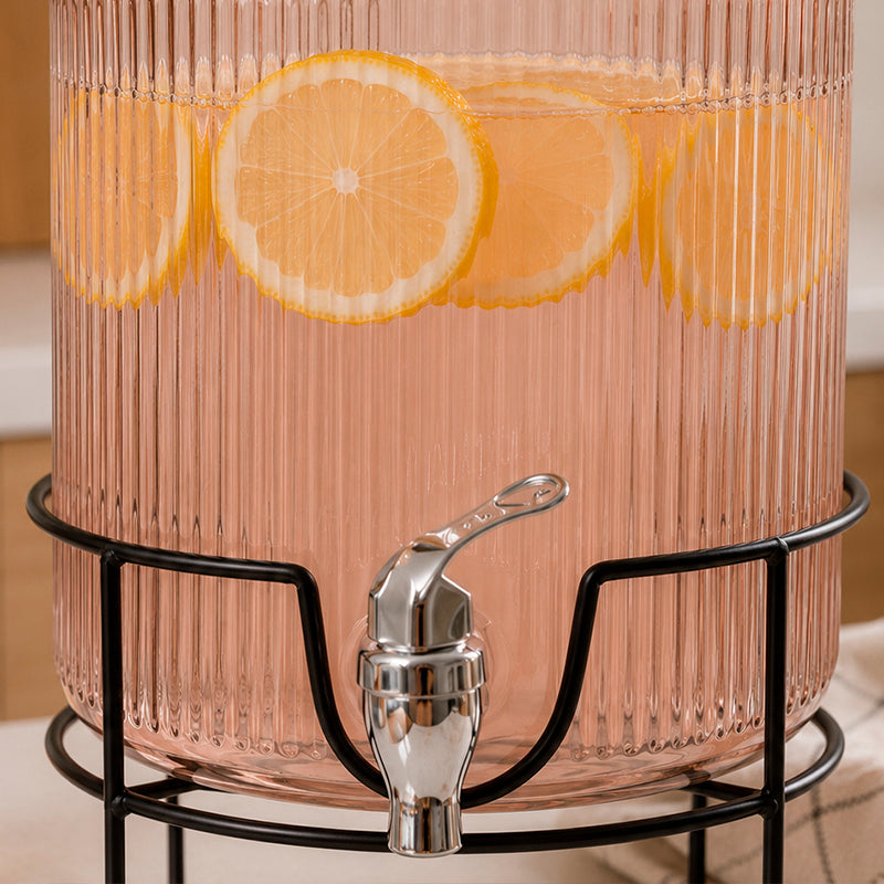 Dispensador de Bebidas de Vidrio con Base Metálica 8L