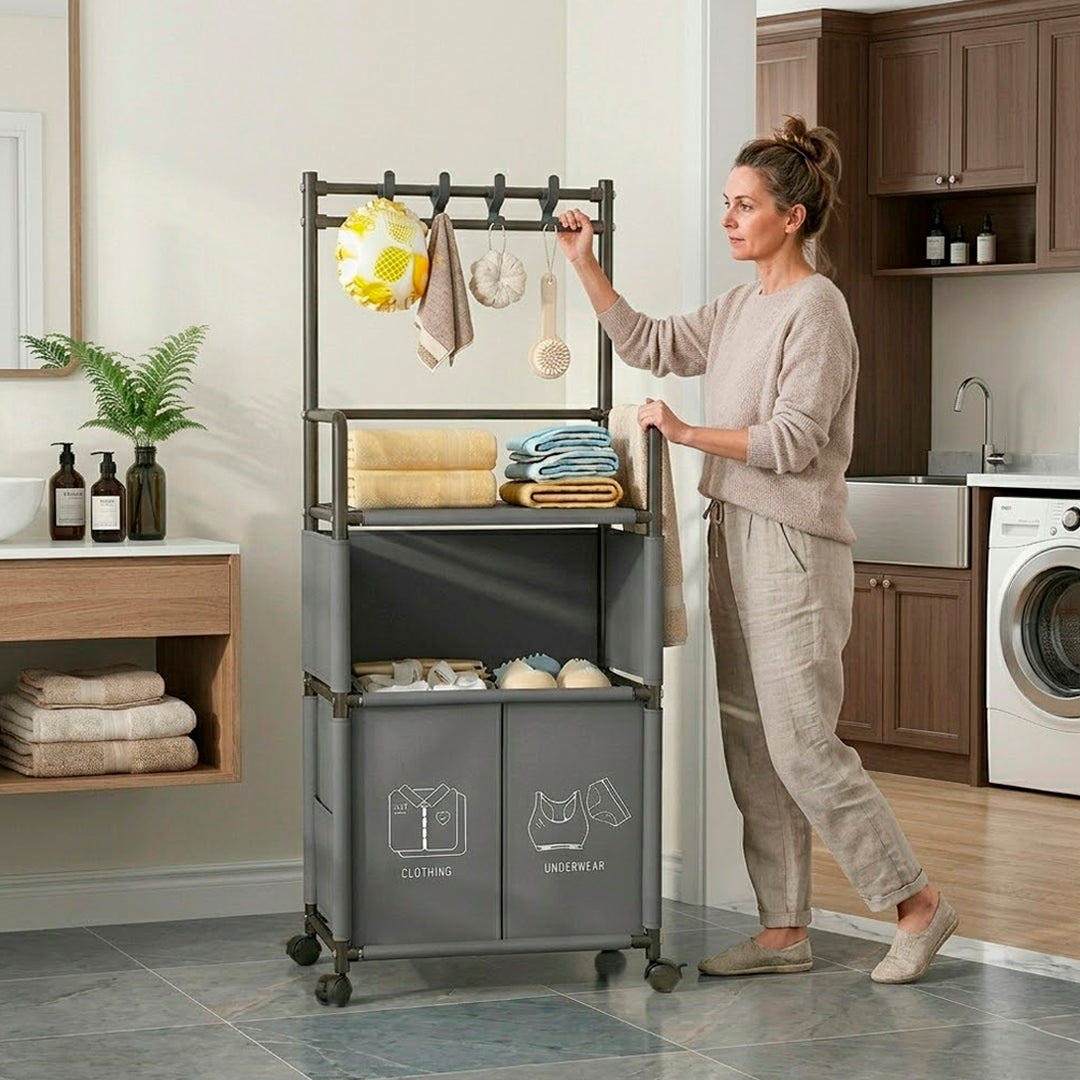 Organizador Multifuncional de Lavandería con Ruedas