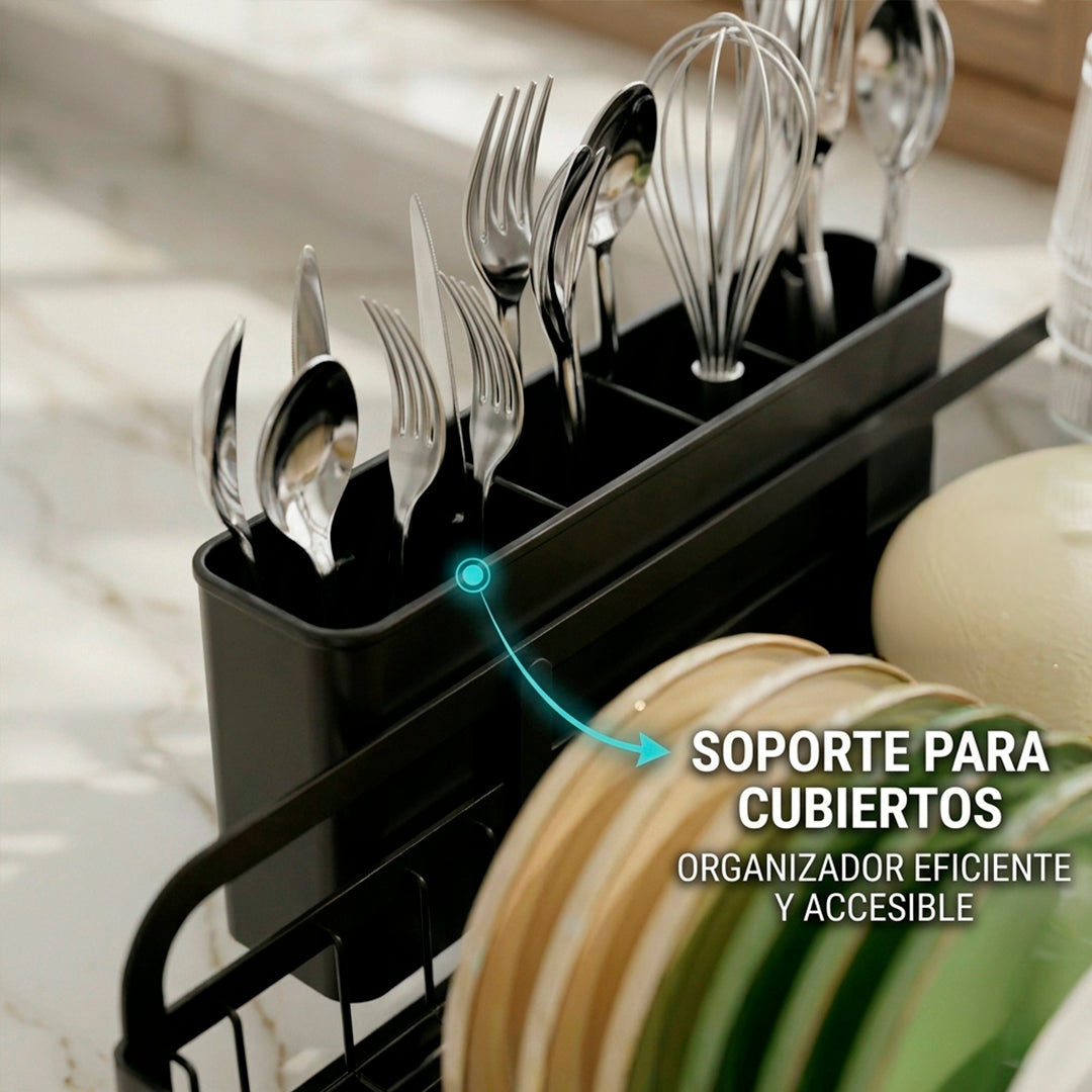 Escurridor de Platos con Soporte de Cubiertos