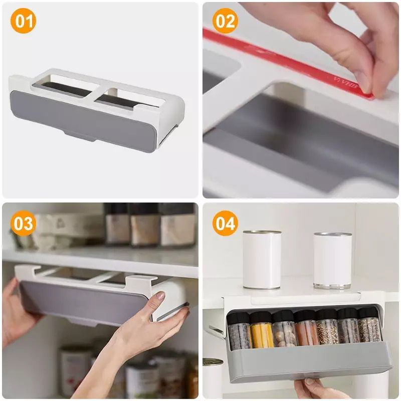 Organizador de condimentos bajo el estante