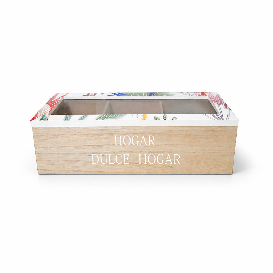 Caja Organizadora de Té "HOGAR DULCE HOGAR” vintage