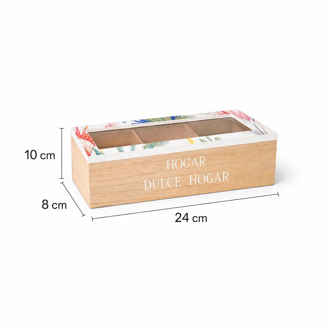 Caja Organizadora de Té "HOGAR DULCE HOGAR” vintage