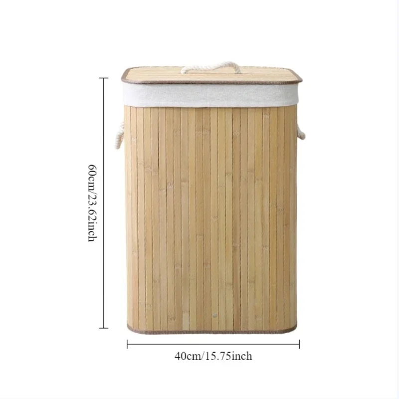 Cesta de ropa de bambú