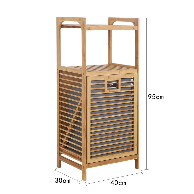 Cesta de ropa de bambú