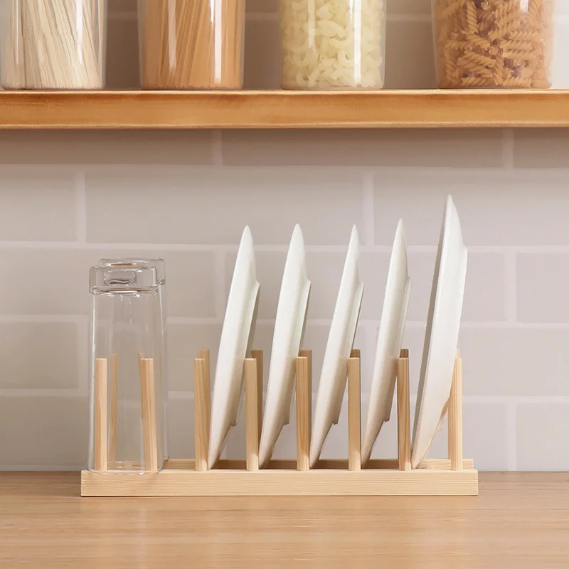 Organizador de platos y tablas de bambú