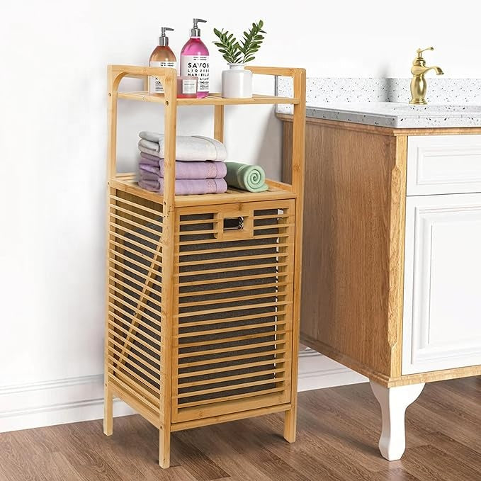 Cesta de ropa de bambú