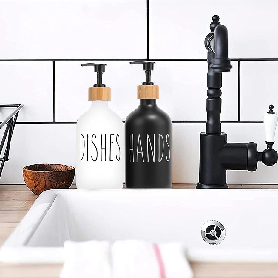 Dispensador doble de vidrio con base