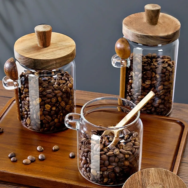 Frasco Hermético con Tapa de Madera 600ml