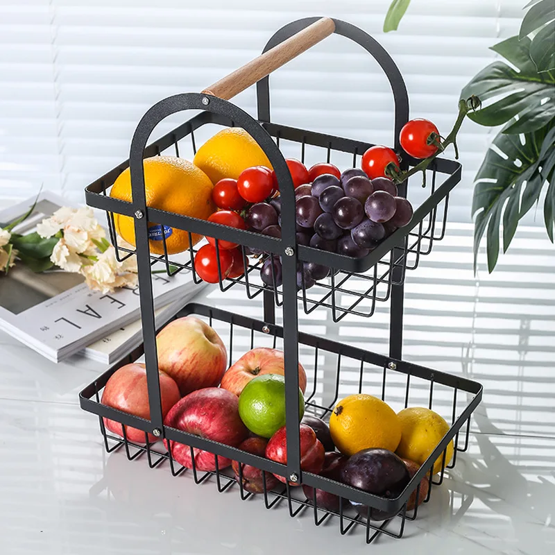 Frutero de 2 niveles con asa