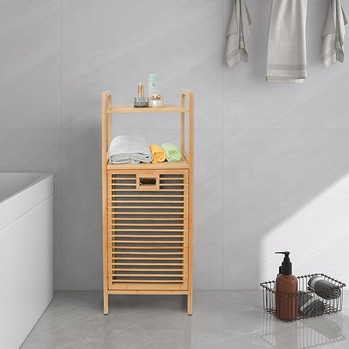 Cesta de ropa de bambú