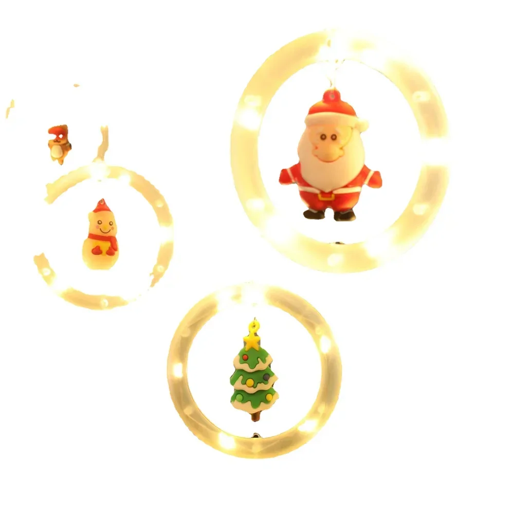 Guirnalda de luces navideñas con figuras 3D