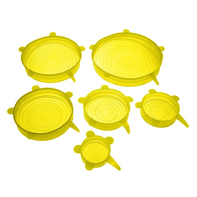 Set de 6 tapas de silicona reutilizable
