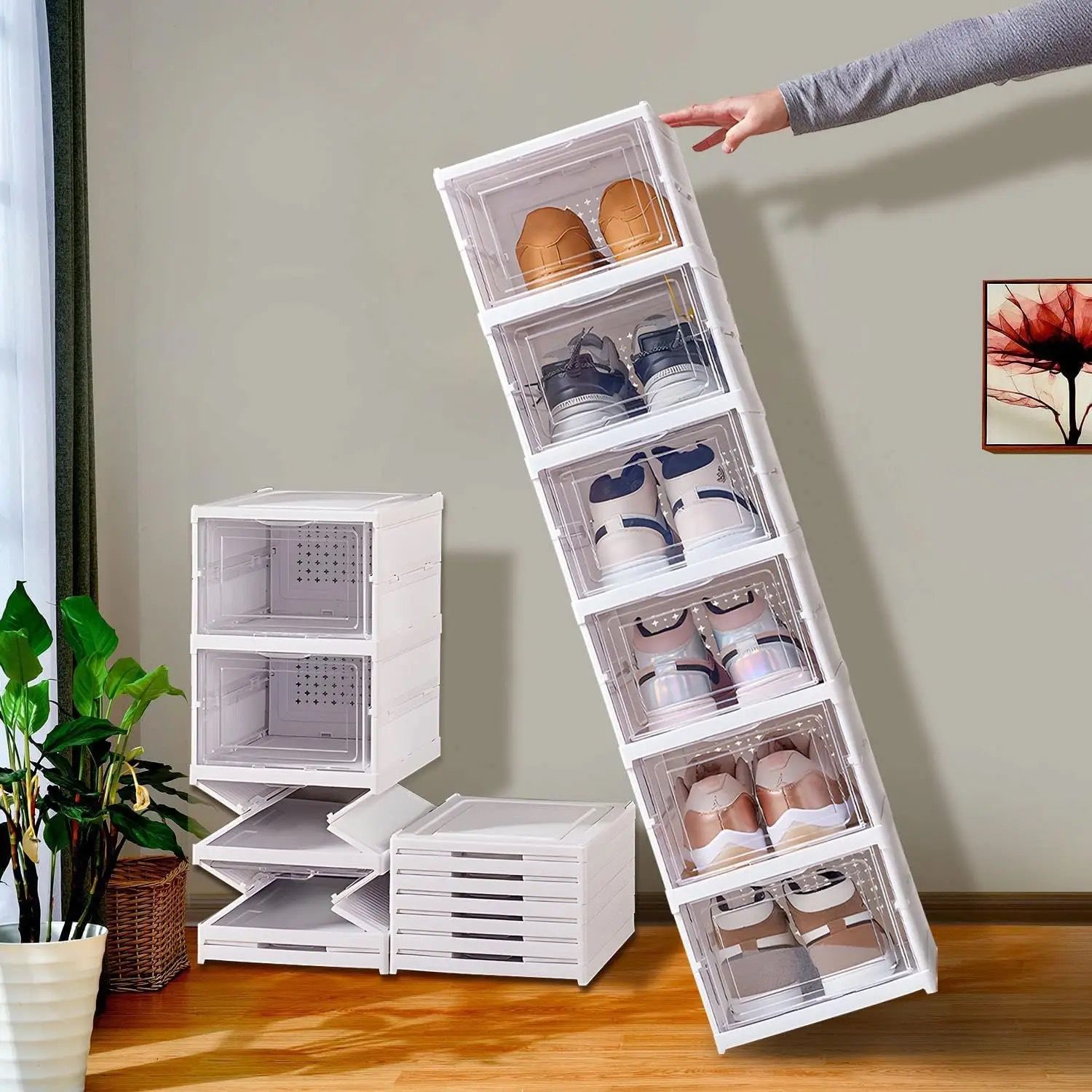 Zapatero plegable de 6 niveles